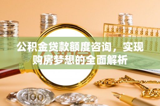 娄底公积金贷款额度咨询，实现购房梦想的全面解析