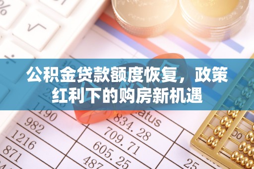 娄底公积金贷款额度恢复，政策红利下的购房新机遇