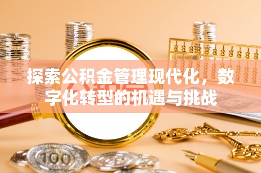 娄底探索公积金管理现代化，数字化转型的机遇与挑战
