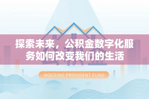 娄底探索未来，公积金数字化服务如何改变我们的生活