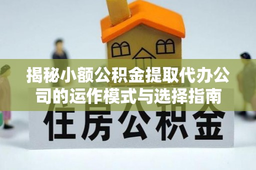 娄底揭秘小额公积金提取代办公司的运作模式与选择指南