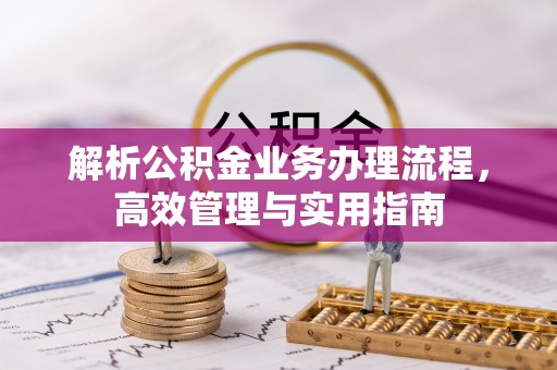 娄底解析公积金业务办理流程，高效管理与实用指南