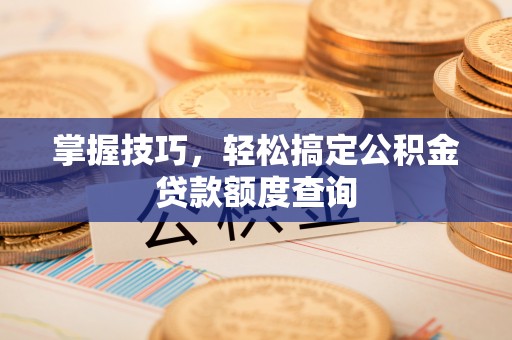 娄底掌握技巧，轻松搞定公积金贷款额度查询