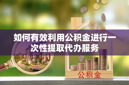 娄底如何有效利用公积金进行一次性提取代办服务