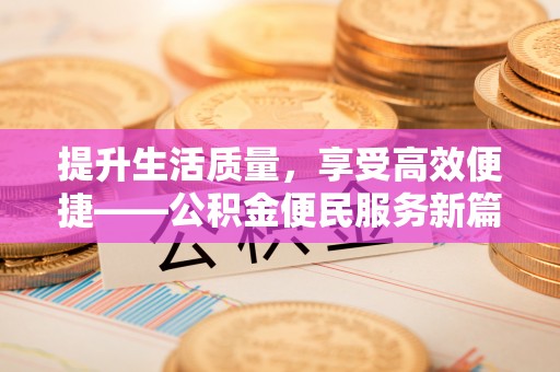娄底提升生活质量，享受高效便捷——公积金便民服务新篇章