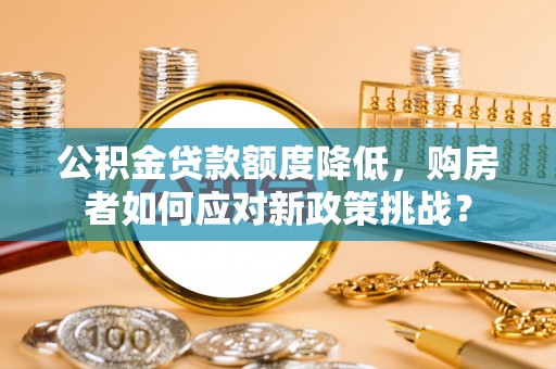 娄底公积金贷款额度降低，购房者如何应对新政策挑战？
