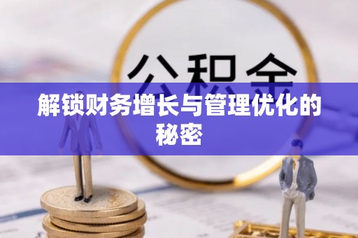 娄底解锁财务增长与管理优化的秘密