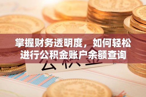 娄底掌握财务透明度，如何轻松进行公积金账户余额查询